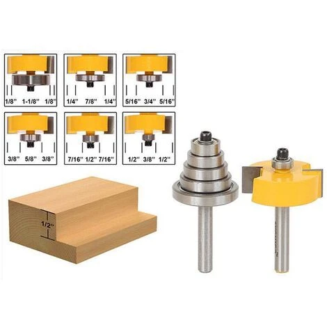 Mèche De Routeur à Feuillure 1/4'' avec 6 Roulements Réglables - Fraise à Rainurer en Carbure Cimenté pour Travail du Bois - Adélala 7 Mèche De Routeur à Feuillure 1/4'' avec 6 Roulements Réglables - Fraise à Rainurer en Carbure Cimenté pour Travail du Bois - Adélala – Image 5