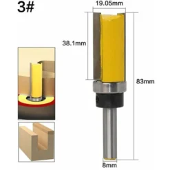 Ensemble de 4 Bits de Routeur à Queue de 8 mm pour Bois - Adélala -Toupie Soldes 66385288 4