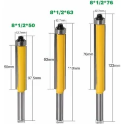 FLETÉÇA 3 Pcs Fraise à Bois Extra-longue pour Défonceuse, Affleureuse et Toupie - Poignée de 8mm 8 FLETÉÇA 3 Pcs Fraise à Bois Extra-longue pour Défonceuse, Affleureuse et Toupie - Poignée de 8mm -Toupie Soldes 66968111 2