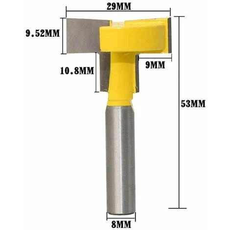 ENLENK Fraise à Rainurer en T - Tige de 8 mm - Outil de Coupe Droite Professionnel pour Bois 5 ENLENK Fraise à Rainurer en T - Tige de 8 mm - Outil de Coupe Droite Professionnel pour Bois – Image 3