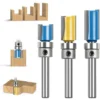 MÈRE ÉTERNEL Fraise Défonceuse Droite, 3PCS 1/4" Mèches de Routeur en Bois de Carbure, Outil de Menuiserie avec Roulement Supérieur -Toupie Soldes 67622068 1