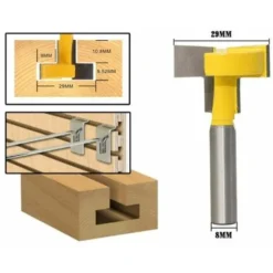 Fraise à Rainurer en T LLOVE - Tige de 8 mm - Outil de Coupe Droite Professionnel pour Bois -Toupie Soldes 67631124 2