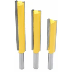 ENLENK 3Pcs Fraises de Fraisage Extra Longues 8mm - Fraise à Bois Droite pour Défonceuse, Affleureuse et Toupie - 8mm x 1/2" x 50.8mm, 63mm, 76mm -Toupie Soldes 67683373 2