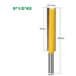 ENLENK 3Pcs Fraises de Fraisage Extra Longues 8mm - Fraise à Bois Droite pour Défonceuse, Affleureuse et Toupie - 8mm x 1/2" x 50.8mm, 63mm, 76mm -Toupie Soldes 67683373 4