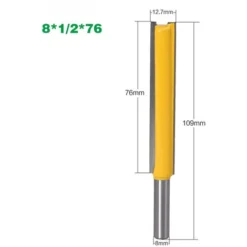 ENLENK 3Pcs Fraises de Fraisage Extra Longues 8mm - Fraise à Bois Droite pour Défonceuse, Affleureuse et Toupie - 8mm x 1/2" x 50.8mm, 63mm, 76mm -Toupie Soldes 67683373 5