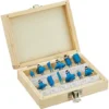 Jeu de 12 Fraises à Défonceuse 1/4" OYLDA TCT - Bleu | Porte-outils De Toupie -Toupie Soldes 68140475 1