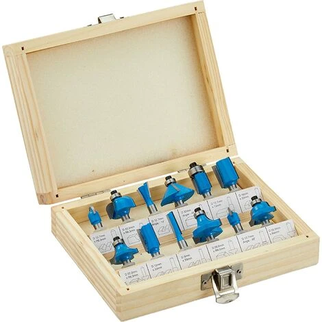 Jeu de 12 Fraises à Défonceuse 1/4" OYLDA TCT - Bleu | Porte-outils De Toupie 3 Jeu de 12 Fraises à Défonceuse 1/4" OYLDA TCT - Bleu | Porte-outils De Toupie
