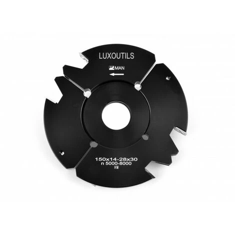 LUXOUTILS Porte Outils à Tenonner / Feuillurer 150 mm ép. 14/28 mm pour Toupie 30 - Porte-outils de Toupie Professionnel 3 LUXOUTILS Porte Outils à Tenonner / Feuillurer 150 mm ép. 14/28 mm pour Toupie 30 - Porte-outils de Toupie Professionnel