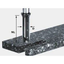 Fraise à Profiler Festool HW S12 D14/45 WM - 491110 avec Plaquettes Réversibles 12mm pour Défonceuse, Affleureuse et Toupie