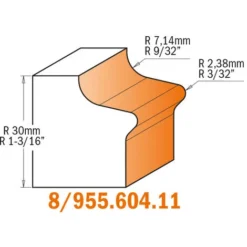 CMT ORANGE TOOLS 855.606.11 Fraises pour Poignées Z2 S=12.7 D=16/36X16X60 DR - Fraise pour Défonceuse, Affleureuse et Toupie -Toupie Soldes 8934280 3