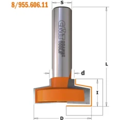 CMT ORANGE TOOLS 855.606.11 Fraises pour Poignées Z2 S=12.7 D=16/36X16X60 DR - Fraise pour Défonceuse, Affleureuse et Toupie -Toupie Soldes 8934280 5