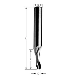 Fraise HM Pour Alu et PVC D. 6 x Lu. 30 x Lt. 70 x S. 6 mm - MFLS - FC63001 - Défonceuse, Affleureuse, Toupie