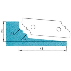 Plaquette Profilée PRESTAMAT 50x16x2 mm Profil 09.1101 N°1 pour Porte-outils Plate-bande Diamwood Platinum