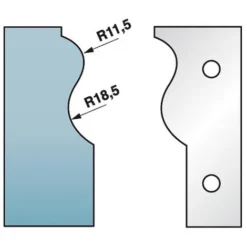 PRESTAMAT Jeu De 2 Fers Profilés Ht. 90 X 5,5 Mm Corniche N°3 M590.303 Pour Porte-outils De Toupie - Diamwood Platinum