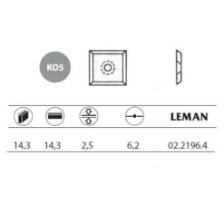 Leman - 10 Plaquettes D'araseur 14,3x14,3x2,5 mm 4 Coupes pour Porte-outils De Toupie