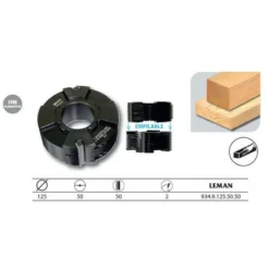 Leman - Porte-outils à Jointer Empilable Diam. 125 Al. 50 Z2 - 934.9.125.50.50 | Porte-outils De Toupie